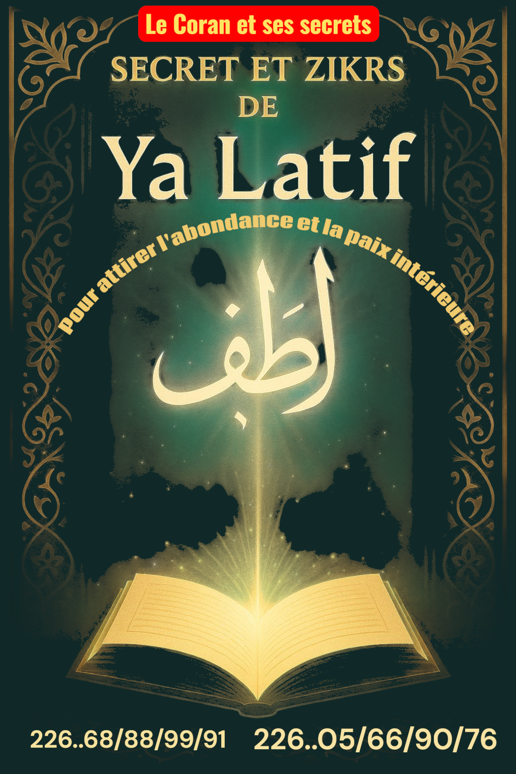 Le Coran et ses secrets cachés " secrets et zikrs de y'a Latif.                         Livre numérique